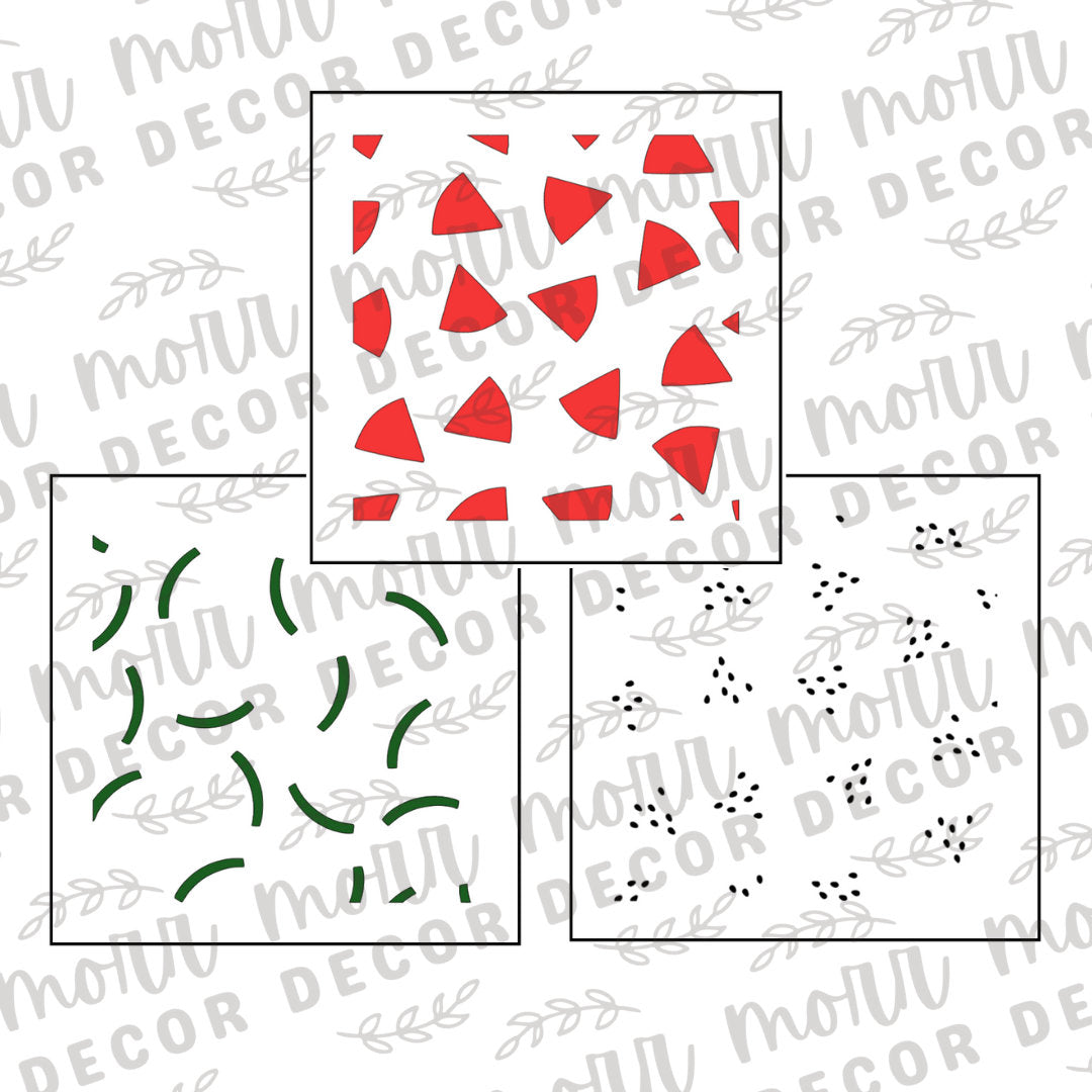 Watermelon 3-Part Cookie Stencil