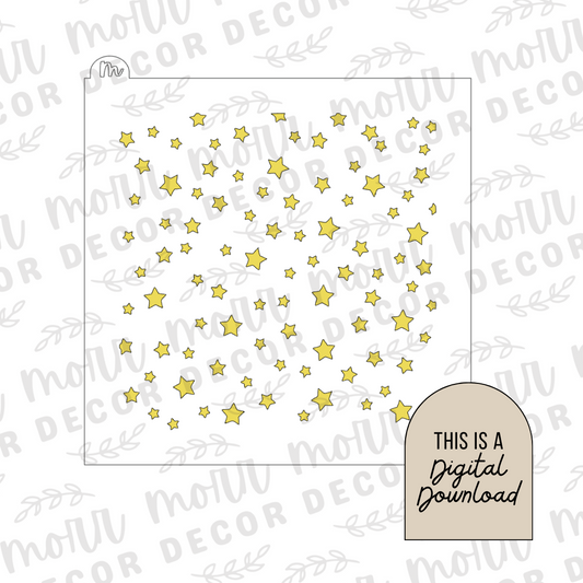 Stars Patterned Cookie Stencil DIGITAL DOWNLOAD