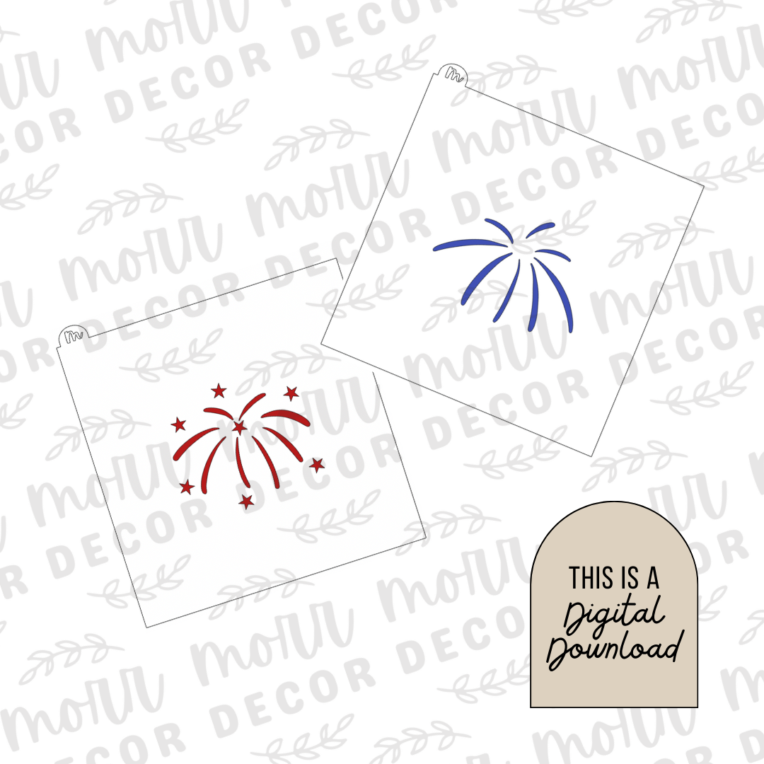 Firework 2-Part Cookie Stencil DIGITAL DOWNLOAD