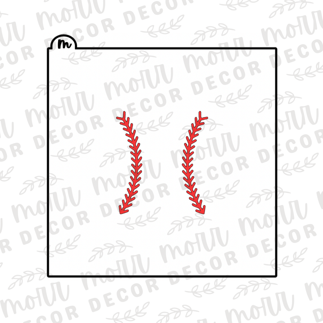 Baseball Stitching Cookie Stencil