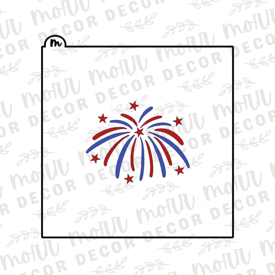 Firework 2-Part Cookie Stencil