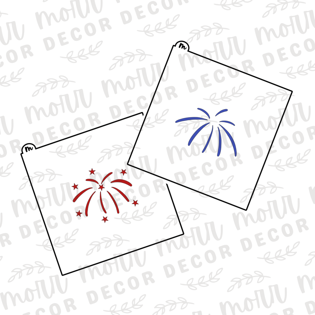 Firework 2-Part Cookie Stencil