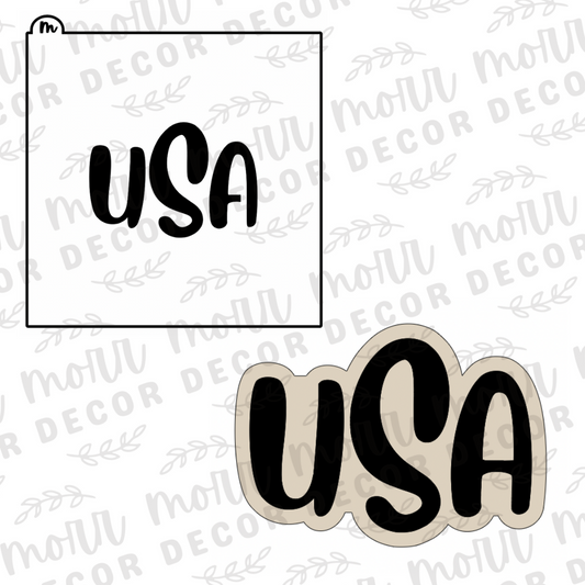 USA Cookie Cutter + Cookie Stencil Combo