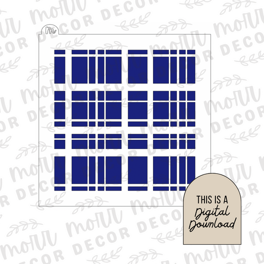 Plaid Striped Cookie Stencil DIGITAL DOWNLOAD