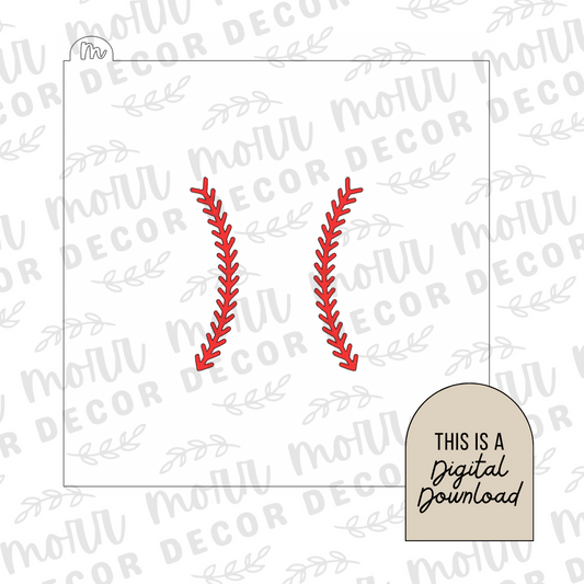 Baseball Stitching Cookie Stencil DIGITAL DOWNLOAD