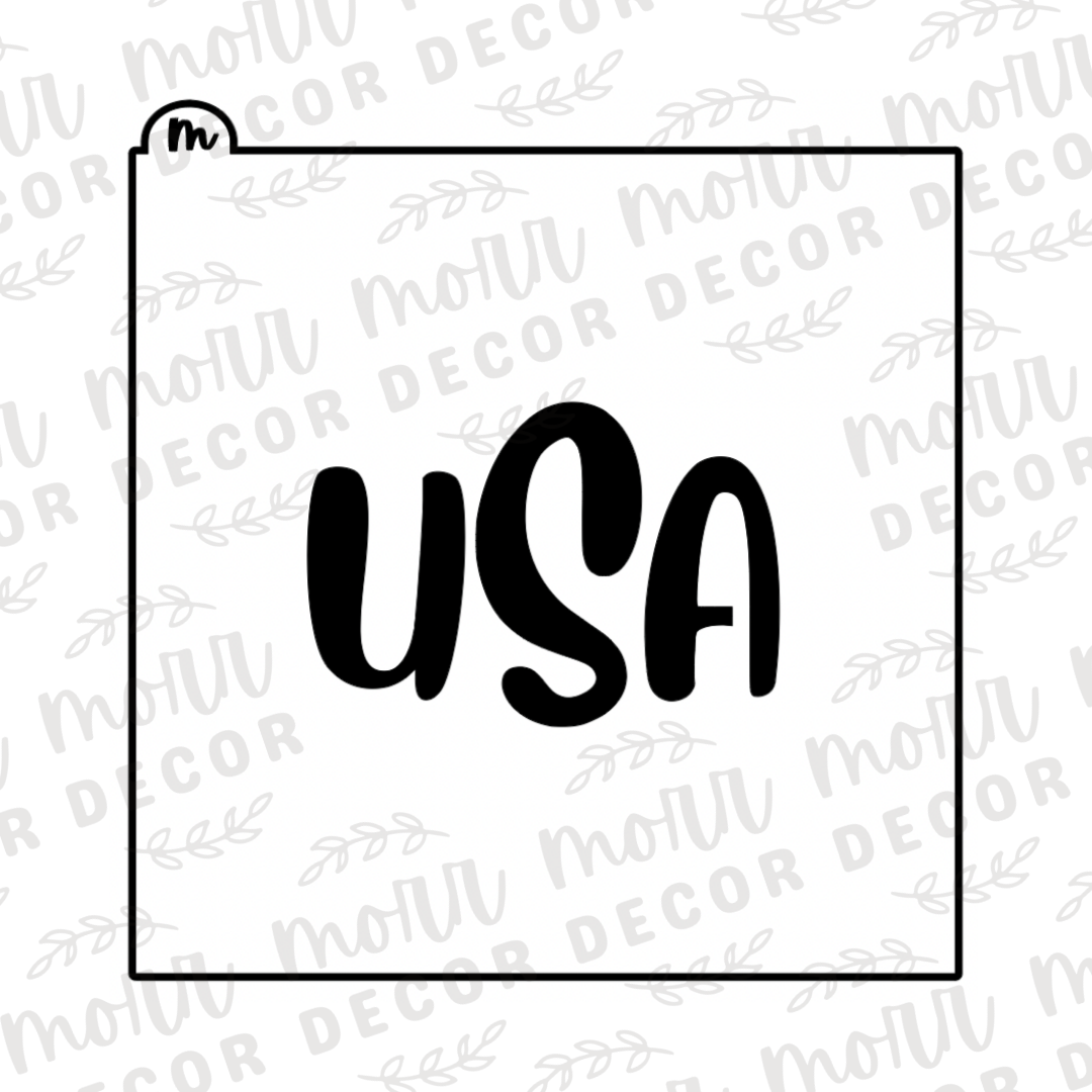 USA Cookie Cutter + Cookie Stencil Combo