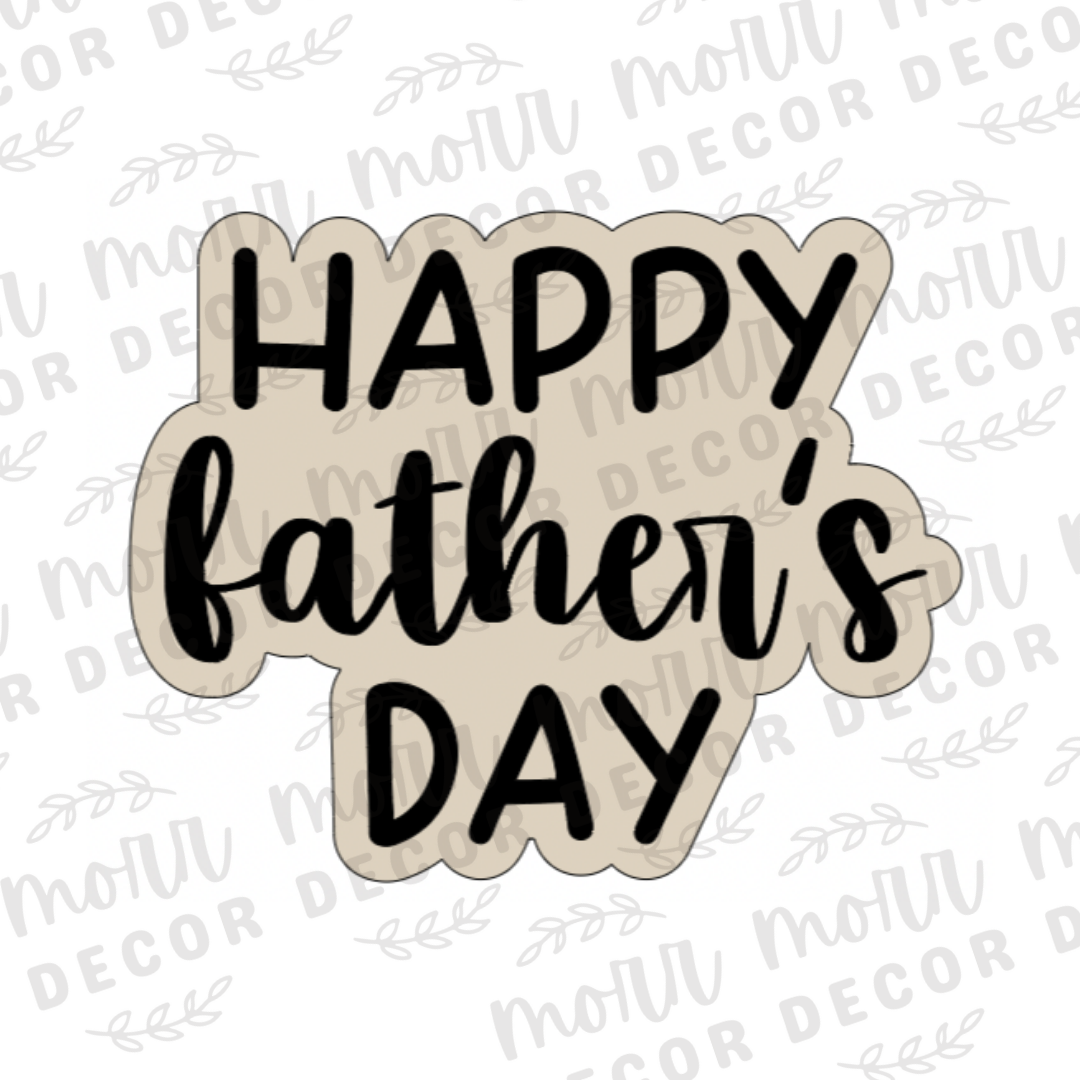 Happy Father's Day Cookie Cutter + Cookie Stencil Combo