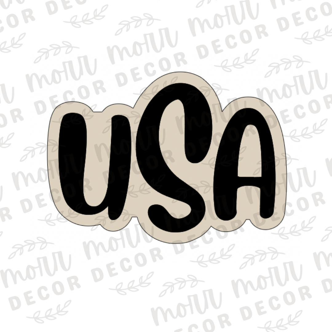 USA Cookie Cutter + Cookie Stencil Combo