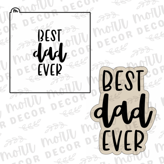 Best Dad Ever Cookie Cutter + Cookie Stencil Combo