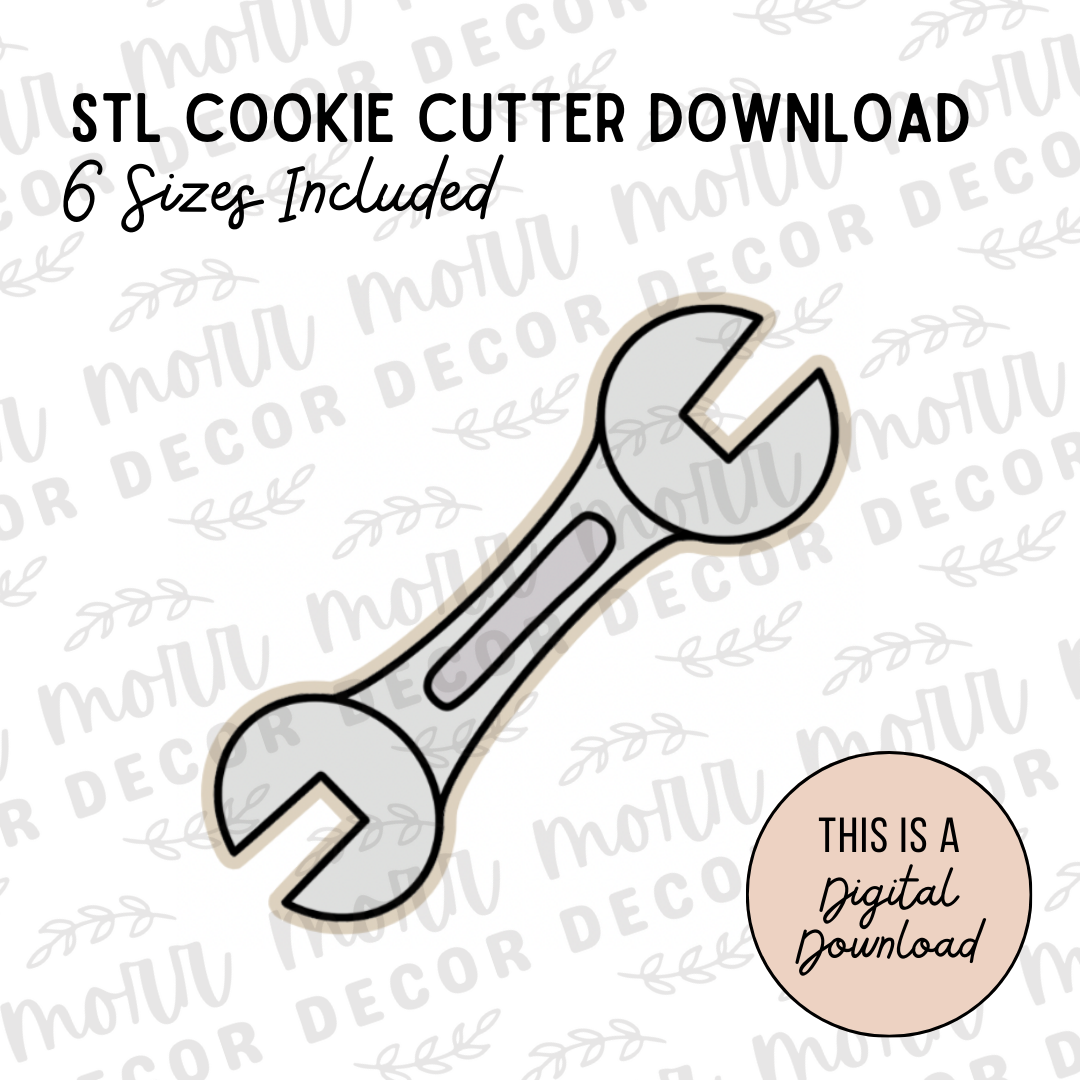 Wrench Tool Cookie Cutter Digital Download