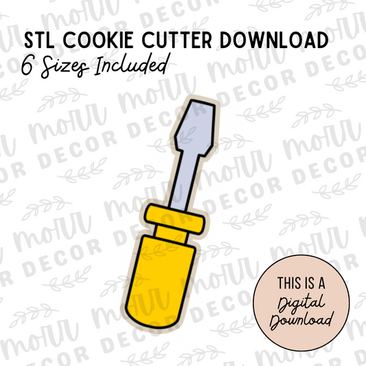 Screwdriver Tool Cookie Cutter Digital Download