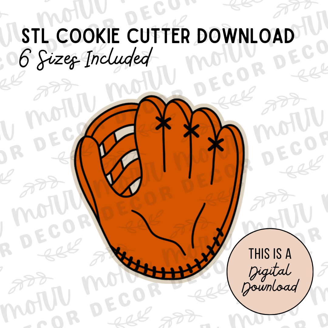 Baseball/Softball Glove Mitt Cookie Cutter Digital Download