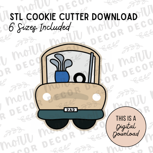 Golf Cart Cookie Cutter Digital Download