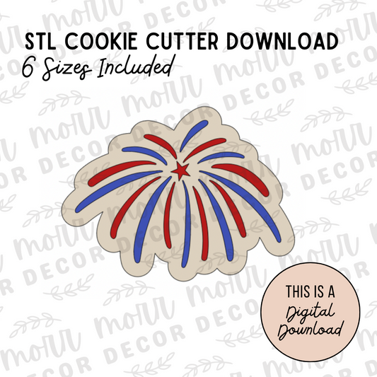 Firework Cookie Cutter Digital Download