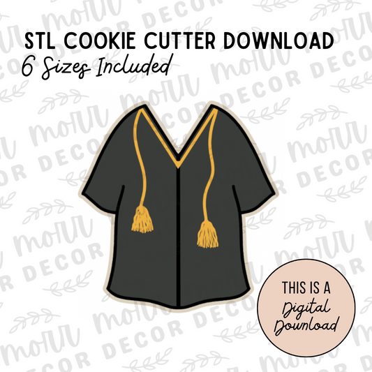 Graduation Robe Cookie Cutter Digital Download