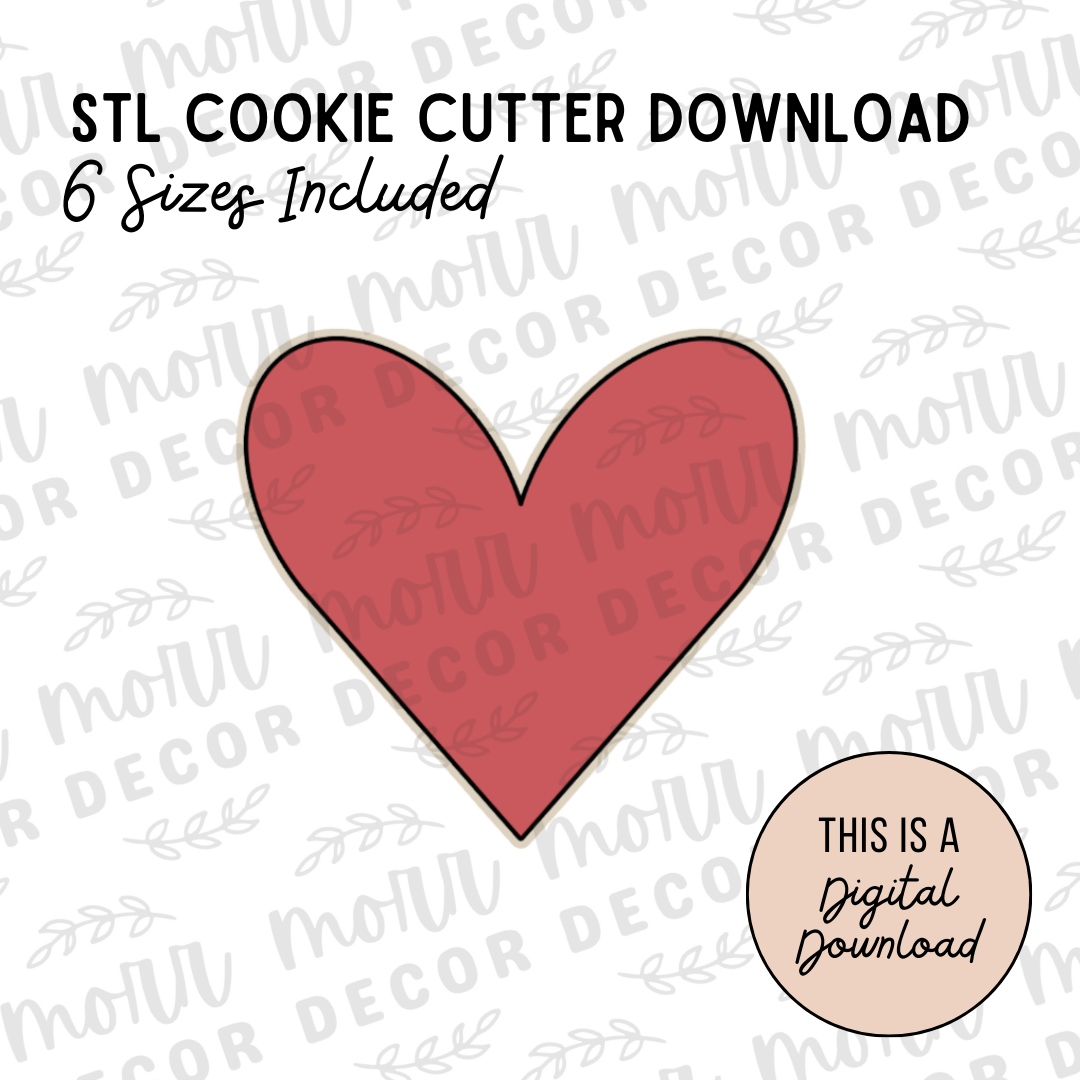 Heart 3 Cookie Cutter Digital Download