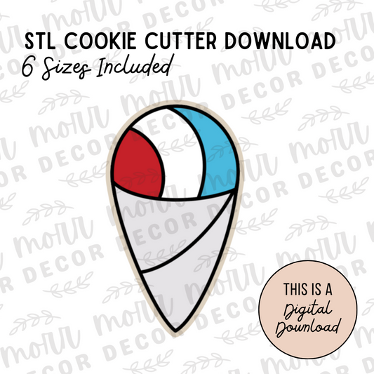 Snow Cone Cookie Cutter Digital Download