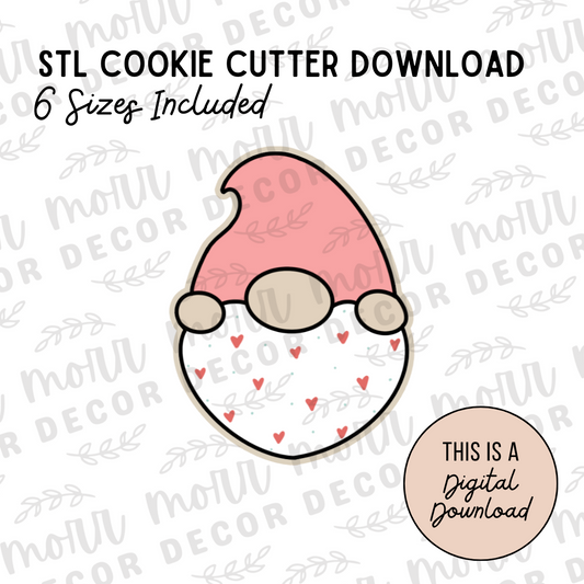 Gnome Heart Cookie Cutter Digital Download