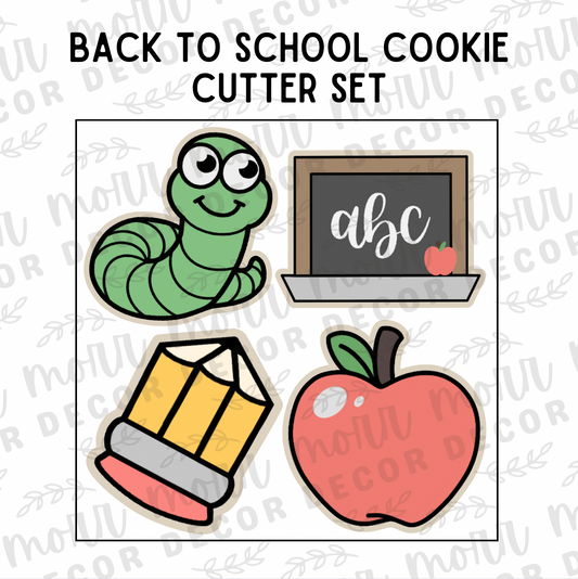 Back to School Cookie Cutter Set (4 Cutters Total)