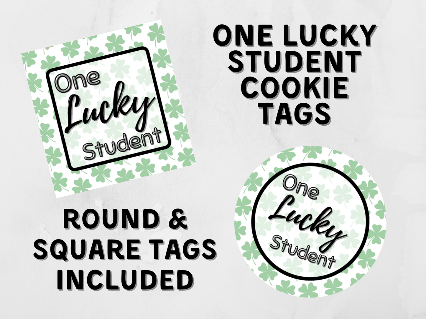 One Lucky Student Cookie Tag