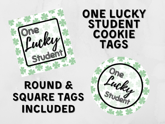 One Lucky Student Cookie Tag