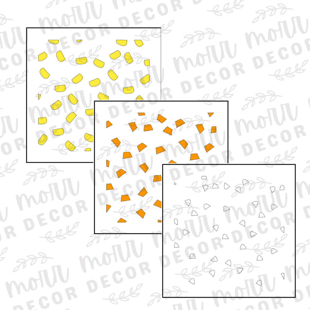 Candy Corn Halloween 3-Part Cookie Stencil