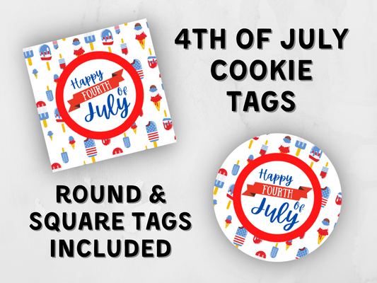 Fourth of July Cookie Tags