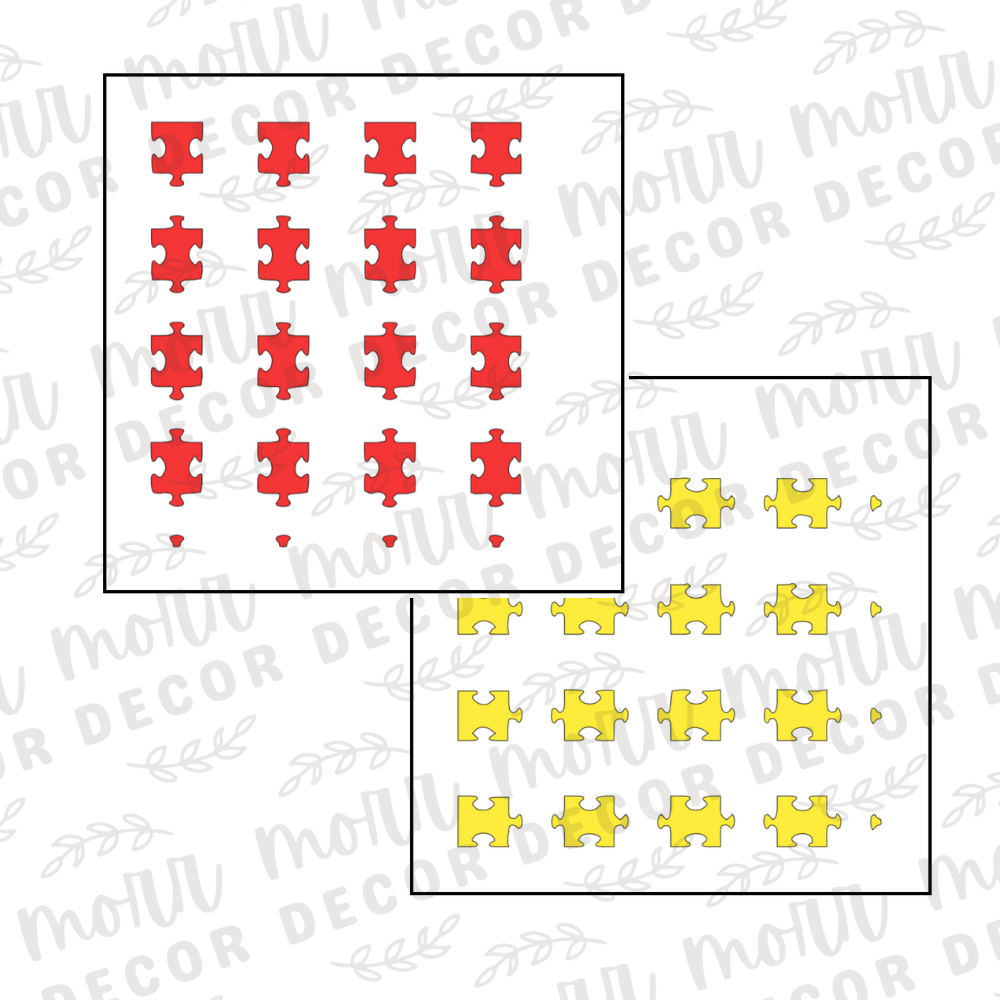 Puzzle Piece/Autism Awareness Cookie Stencil (2-part)