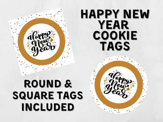 Happy New Year Cookie Tags