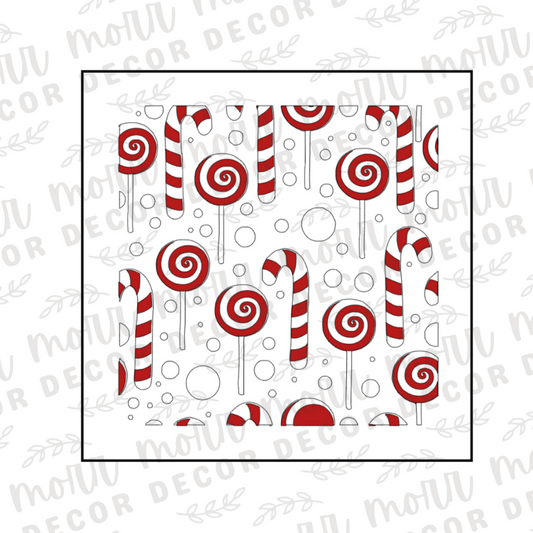 Candy Cane 2-Part Cookie Stencil