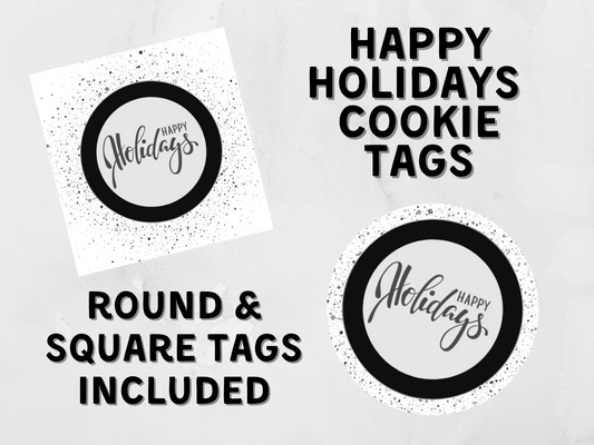 Happy Holidays Cookie Tags