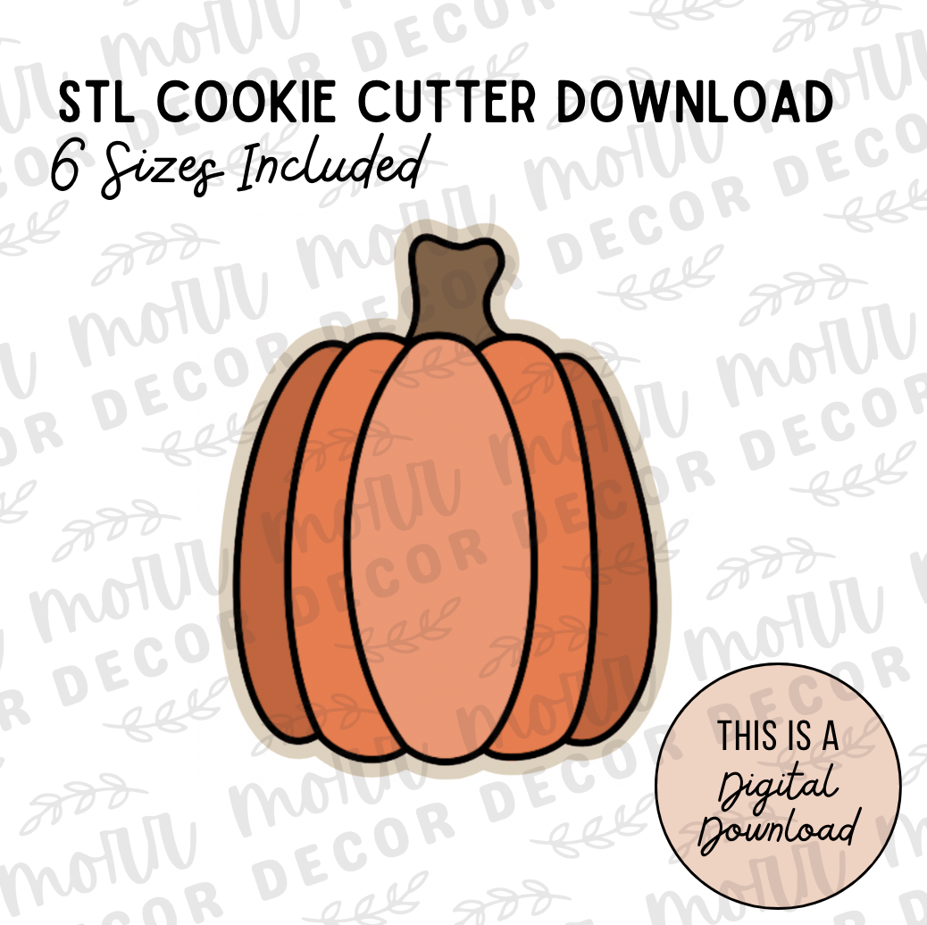 Narrow Pumpkin Cookie Cutter Digital Download