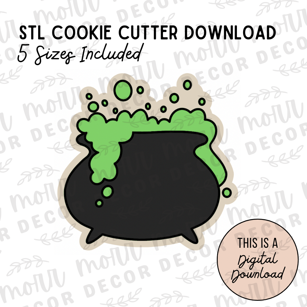 Bubbling Cauldron Cookie Cutter Digital Download