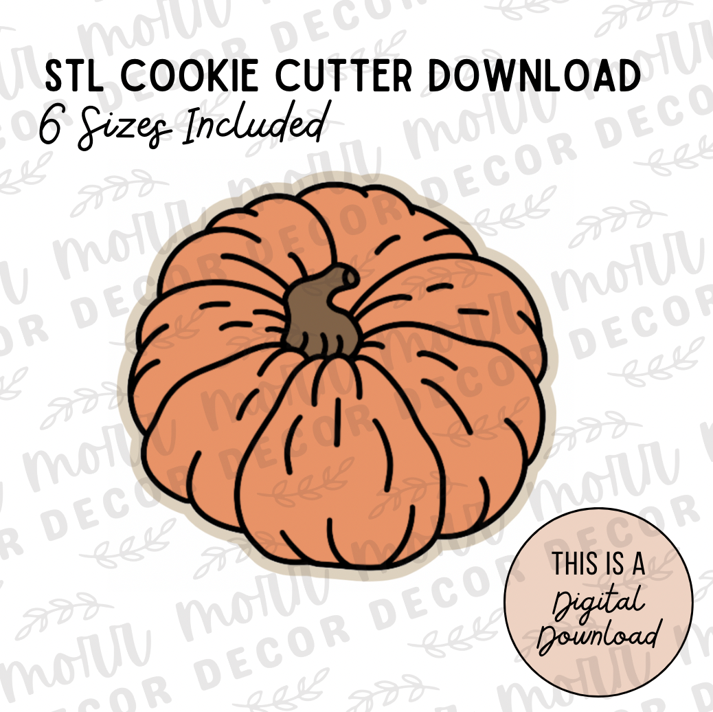 Pumpkin Top Cookie Cutter Digital Download