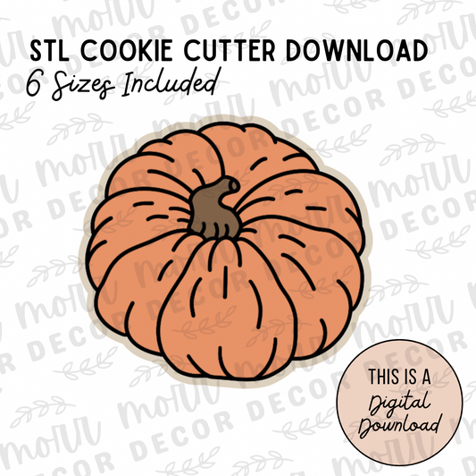 Pumpkin Top Cookie Cutter Digital Download