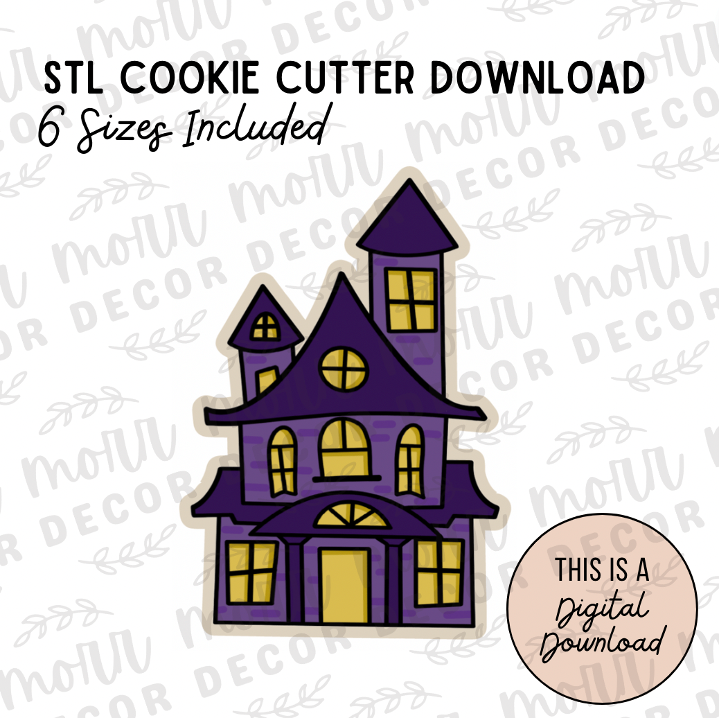 Haunted House Cookie Cutter Digital Download