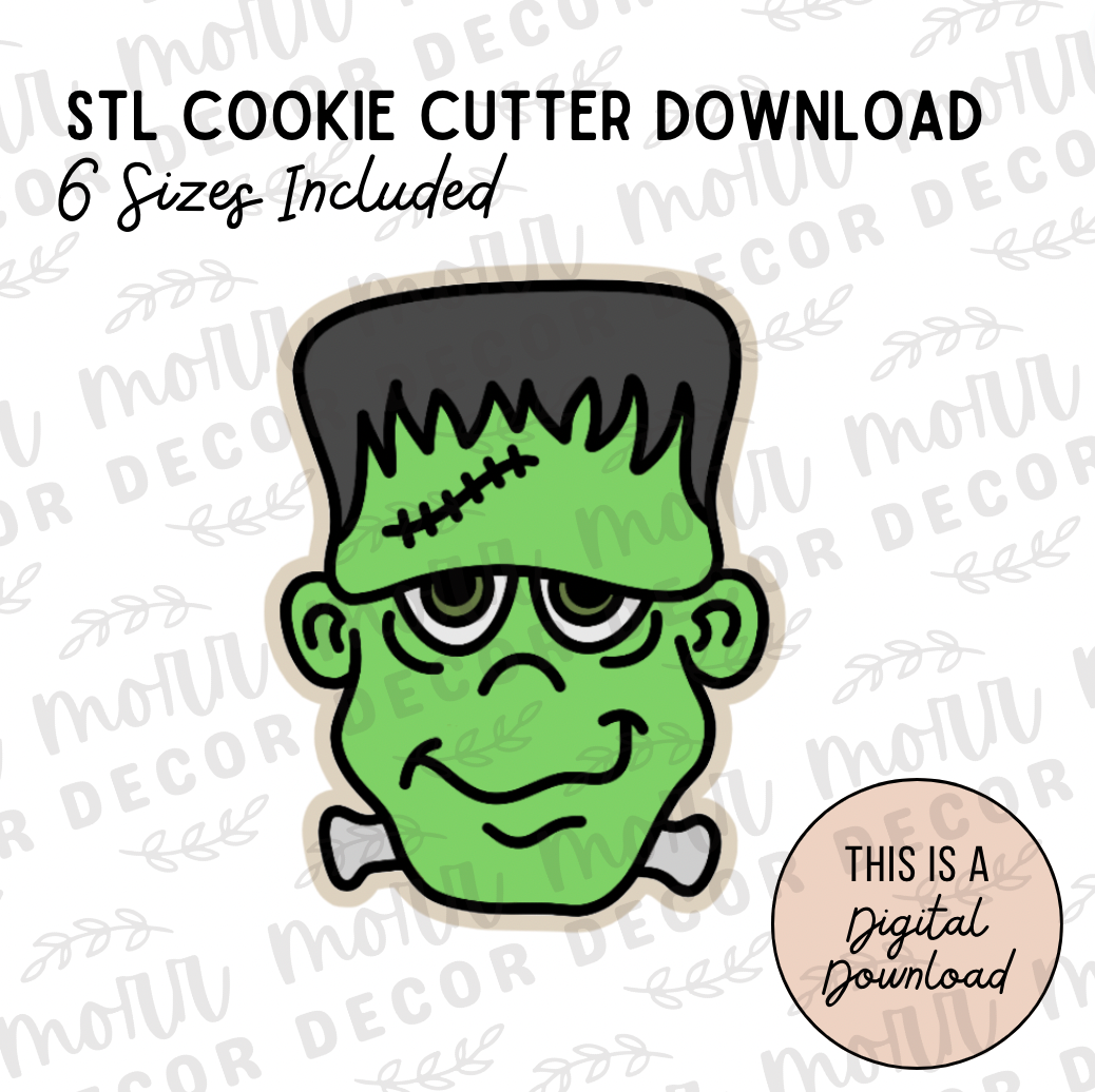 Frankenstein Head Cookie Cutter Digital Download