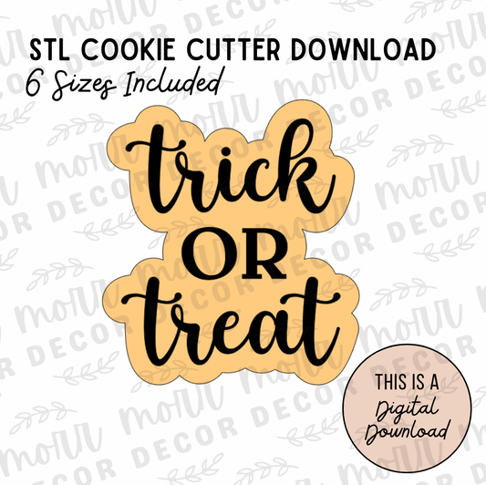 Trick or Treat Cookie Cutter Digital Download