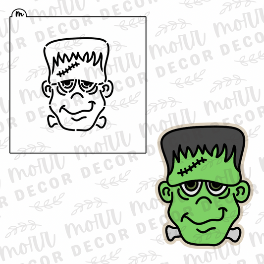 PYO Frankenstein Head Cookie Stencil with Matching Cookie Cutter
