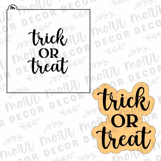 Trick or Treat Cookie Cutter + Cookie Stencil Combo