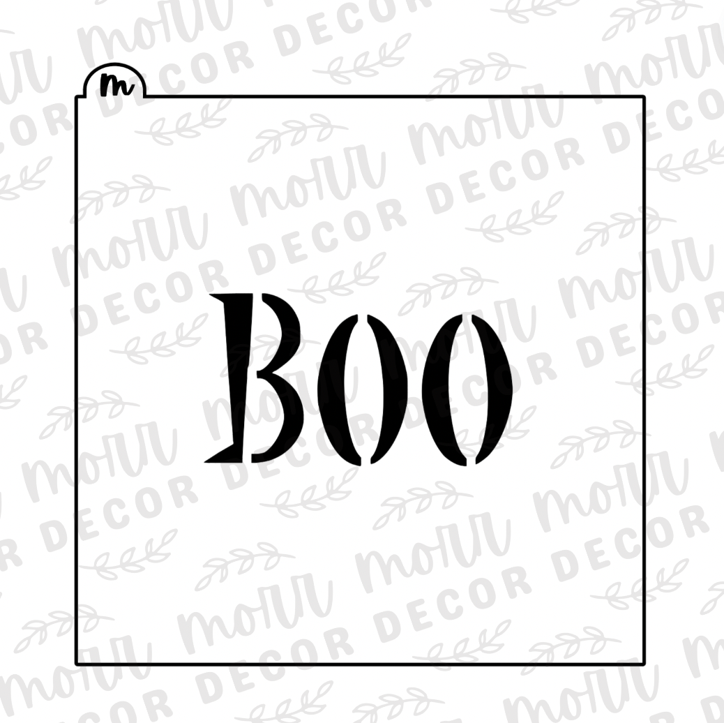 BOO Cookie Cutter + Cookie Stencil Combo