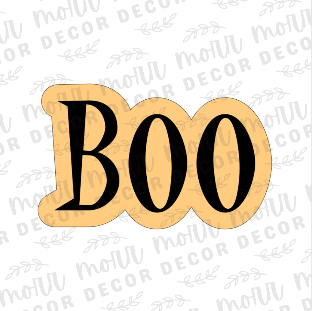 BOO Cookie Cutter + Cookie Stencil Combo