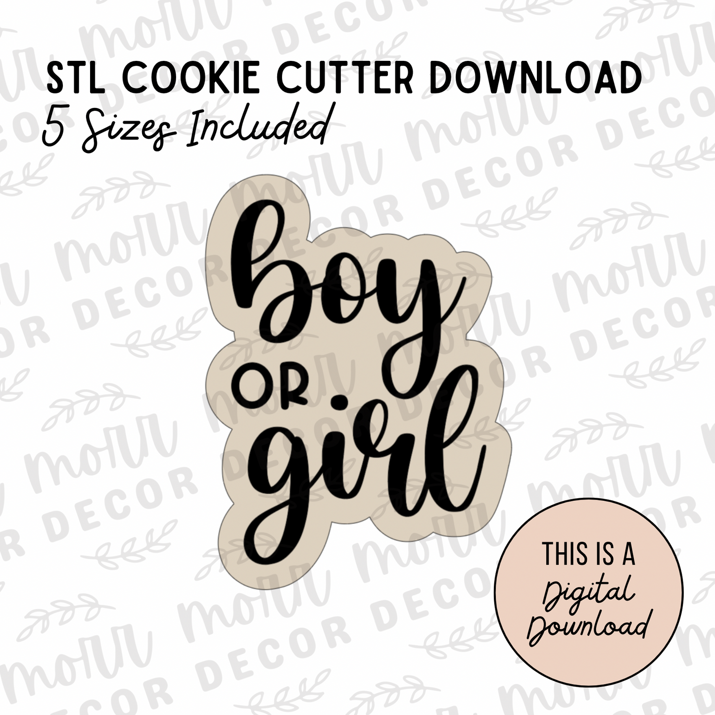 Boy or Girl Cookie Cutter Digital Download