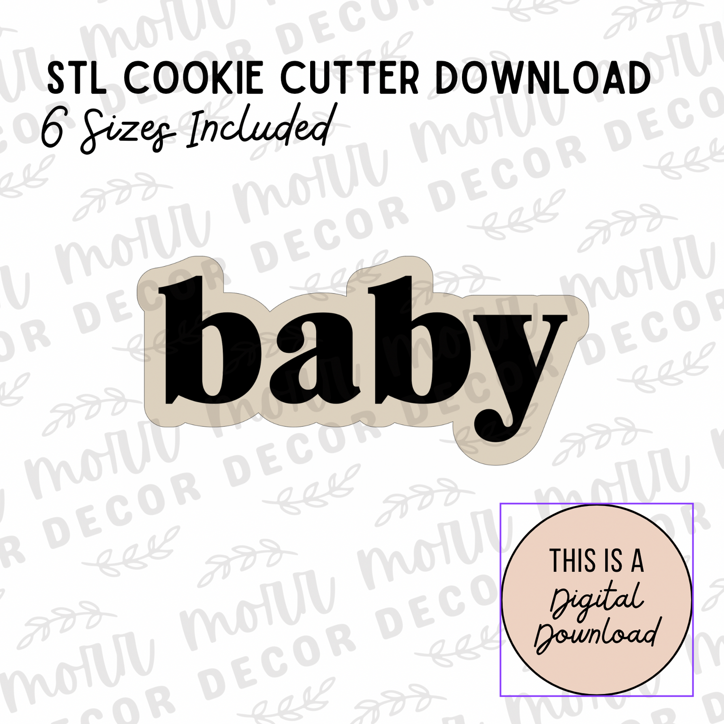 Retro Baby Cookie Cutter Digital Download