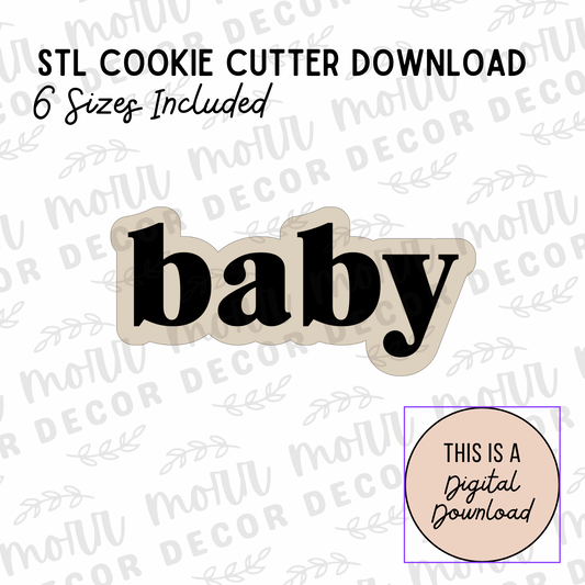Retro Baby Cookie Cutter Digital Download