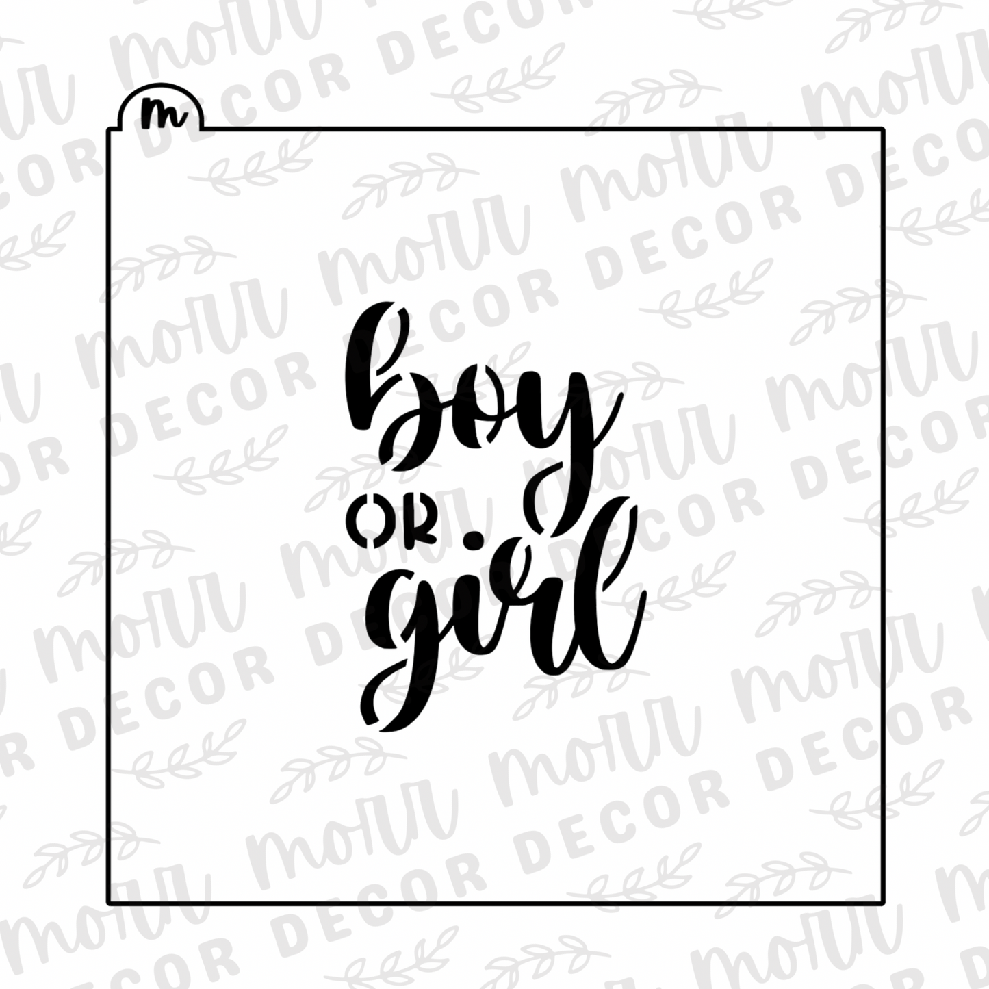 Boy or Girl Cookie Cutter + Cookie Stencil Combo