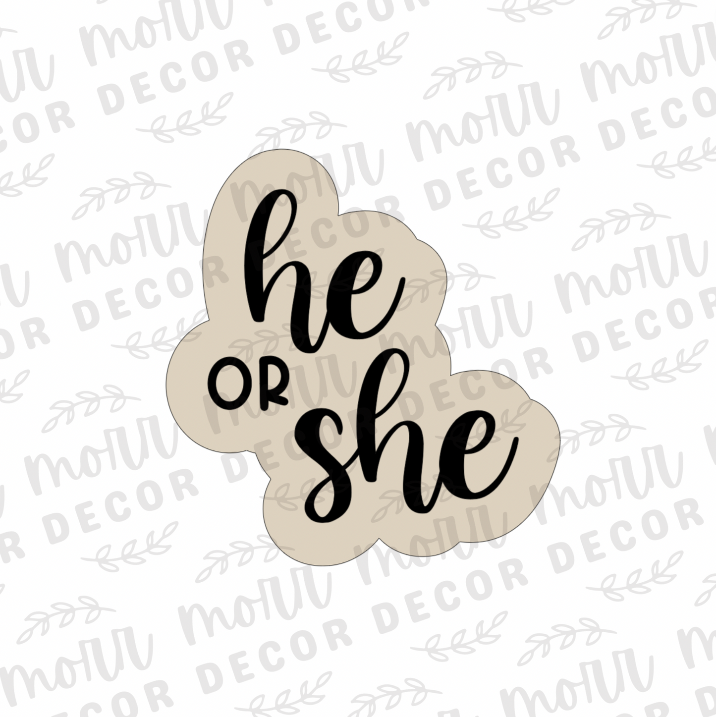 He or She Cookie Cutter + Cookie Stencil Combo