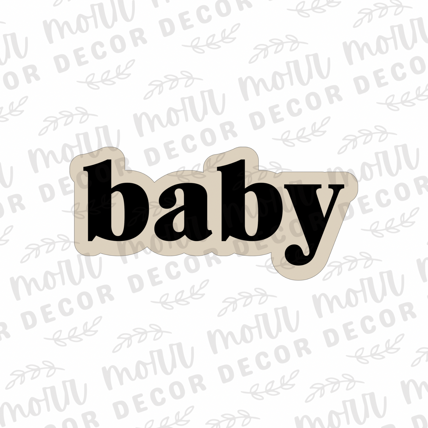 Retro Baby Cookie Cutter + Cookie Stencil Combo