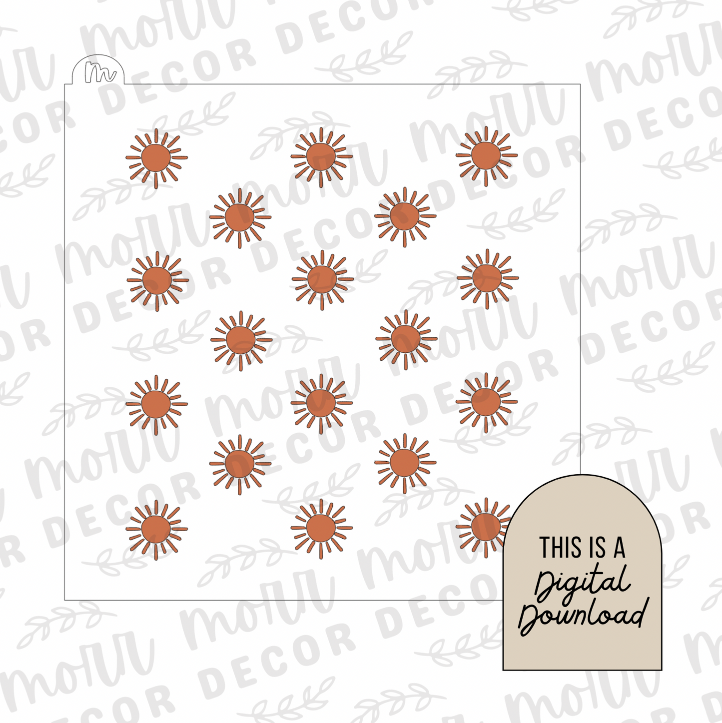 Boho Suns Cookie Stencil DIGITAL DOWNLOAD