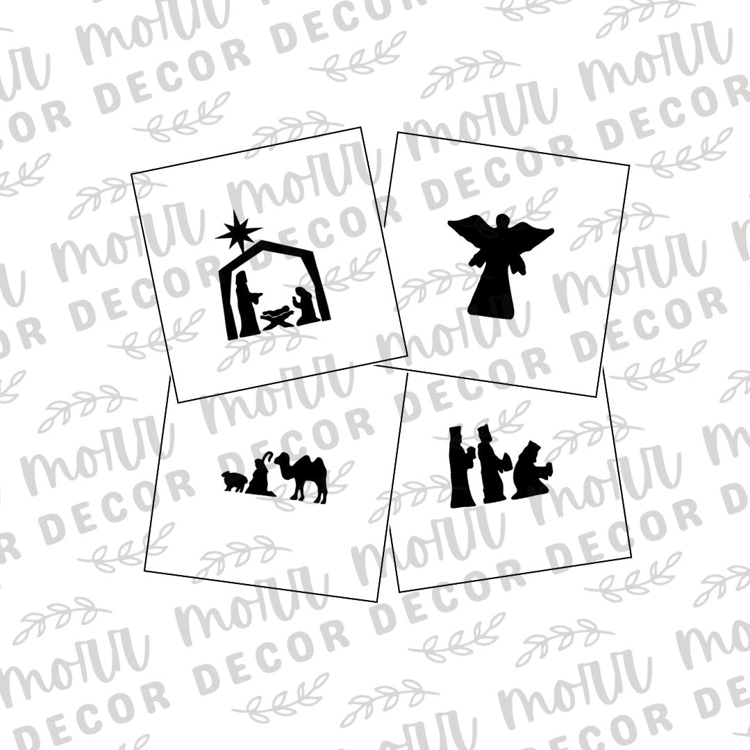 Nativity Silhouette Cookie Stencils | Christmas Nativity Cookie Stencils